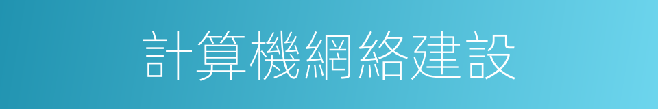 計算機網絡建設的同義詞