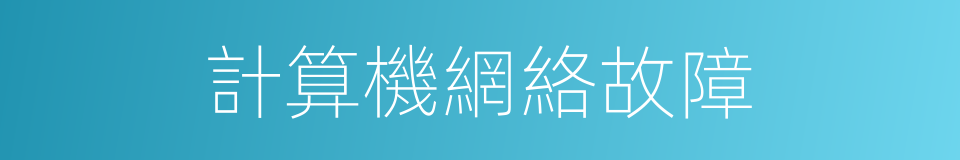 計算機網絡故障的同義詞