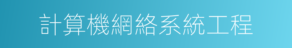 計算機網絡系統工程的同義詞