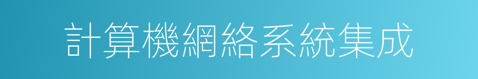 計算機網絡系統集成的同義詞