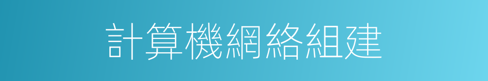 計算機網絡組建的同義詞