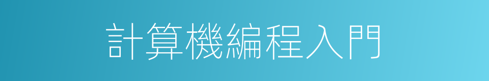 計算機編程入門的同義詞