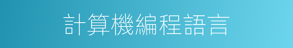 計算機編程語言的同義詞