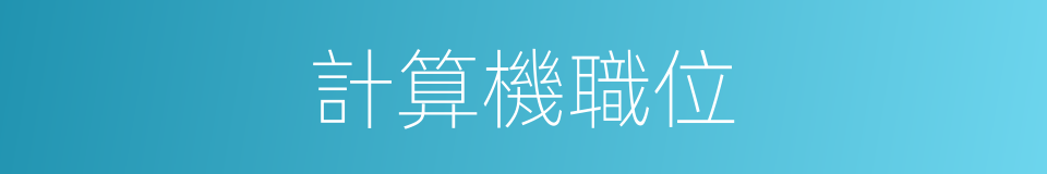 計算機職位的同義詞