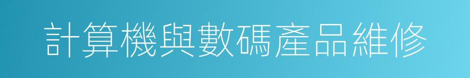 計算機與數碼產品維修的同義詞