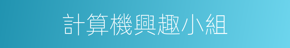 計算機興趣小組的同義詞