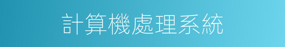 計算機處理系統的同義詞