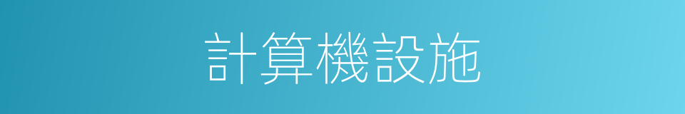 計算機設施的同義詞