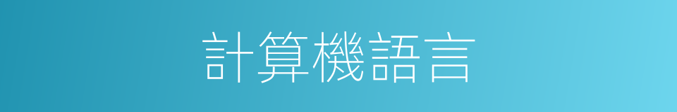 計算機語言的同義詞