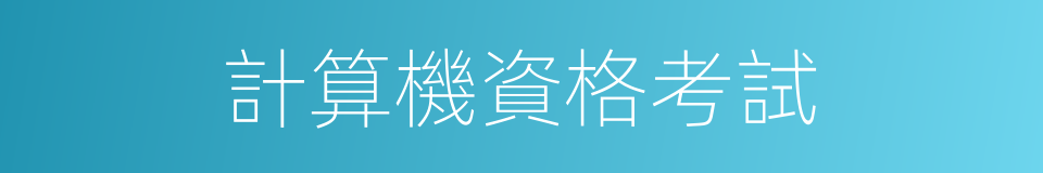 計算機資格考試的同義詞