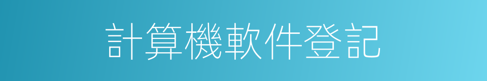 計算機軟件登記的同義詞