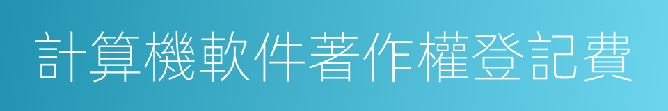 計算機軟件著作權登記費的同義詞