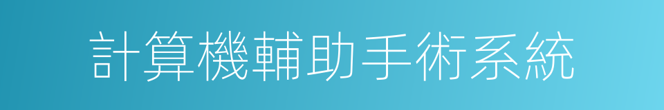 計算機輔助手術系統的同義詞