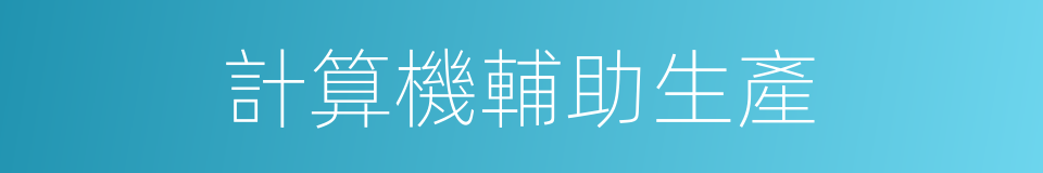 計算機輔助生產的同義詞