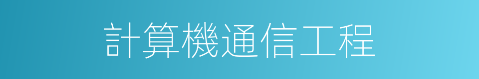 計算機通信工程的同義詞
