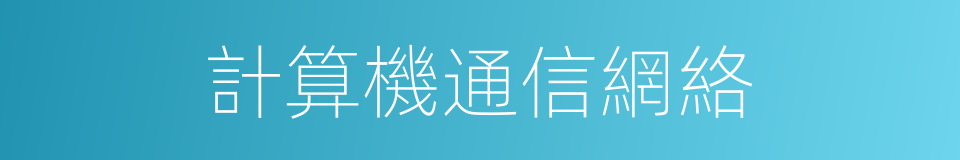 計算機通信網絡的同義詞