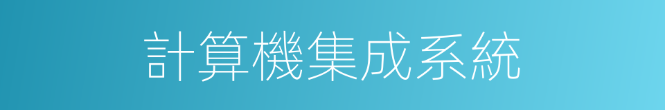 計算機集成系統的同義詞