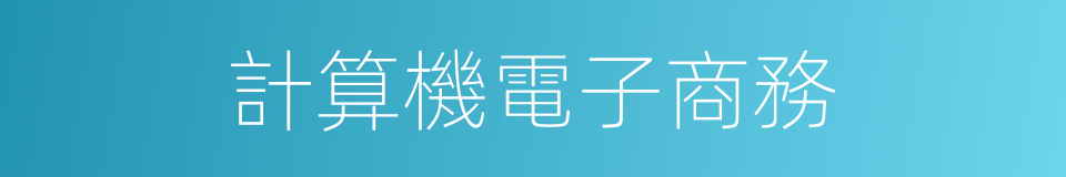 計算機電子商務的同義詞