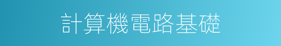 計算機電路基礎的同義詞