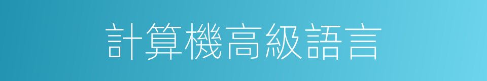 計算機高級語言的同義詞