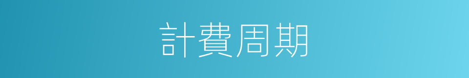 計費周期的同義詞