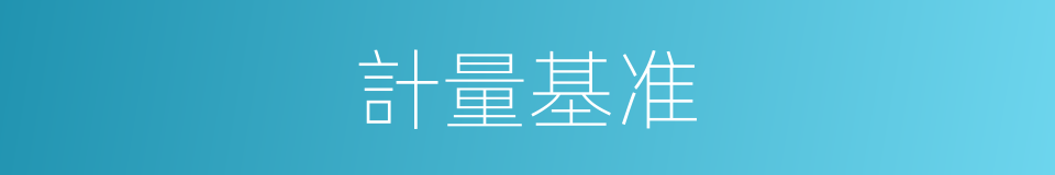 計量基准的同義詞