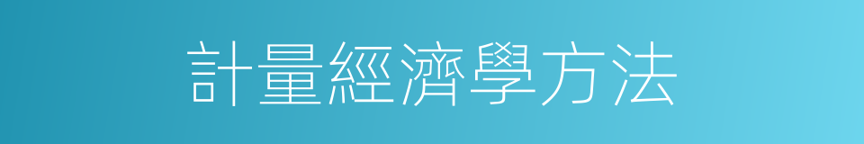 計量經濟學方法的同義詞