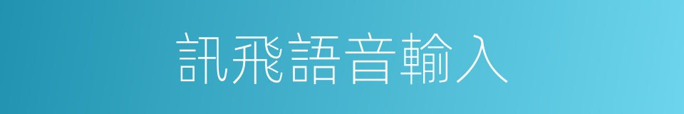 訊飛語音輸入的同義詞