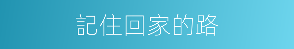 記住回家的路的同義詞