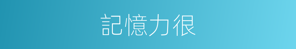 記憶力很的意思