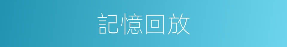 記憶回放的同義詞