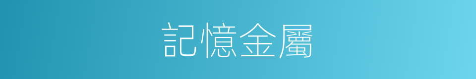 記憶金屬的同義詞