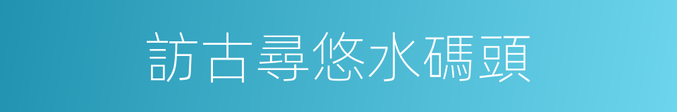 訪古尋悠水碼頭的同義詞