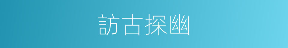 訪古探幽的同義詞