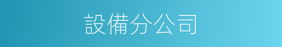 設備分公司的同義詞