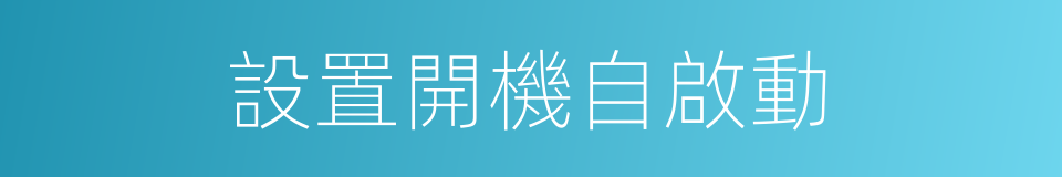 設置開機自啟動的同義詞