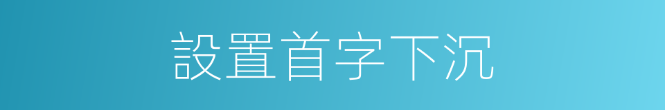 設置首字下沉的同義詞