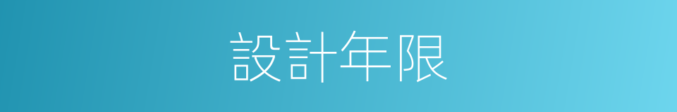 設計年限的同義詞