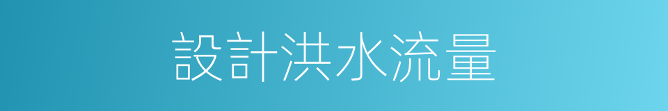 設計洪水流量的同義詞