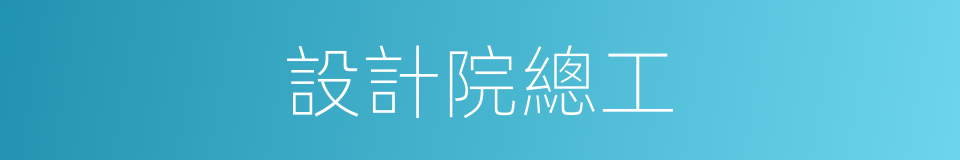 設計院總工的同義詞