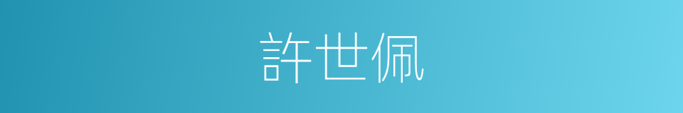 許世佩的同義詞