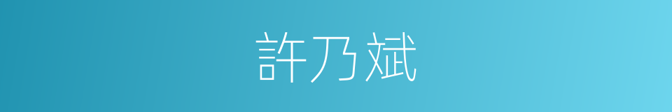 許乃斌的同義詞