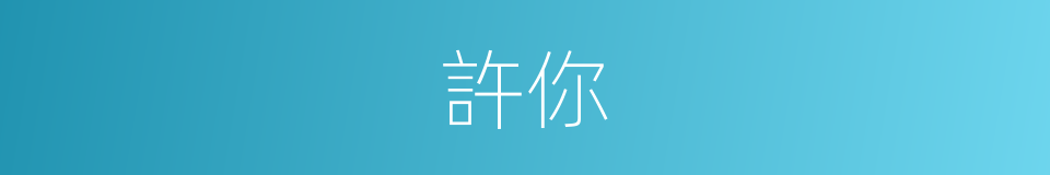 許你的同義詞