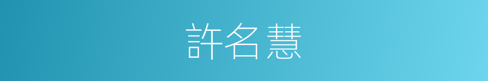 許名慧的同義詞