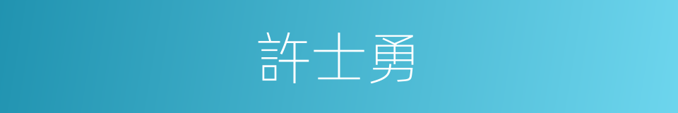 許士勇的同義詞