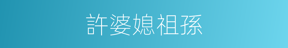許婆媳祖孫的同義詞