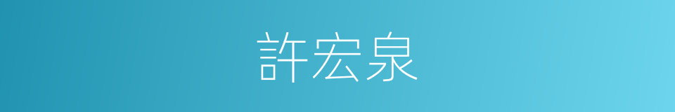 許宏泉的同義詞