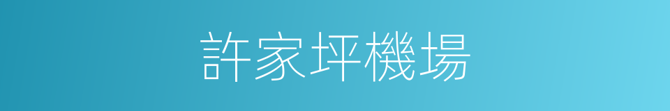 許家坪機場的同義詞