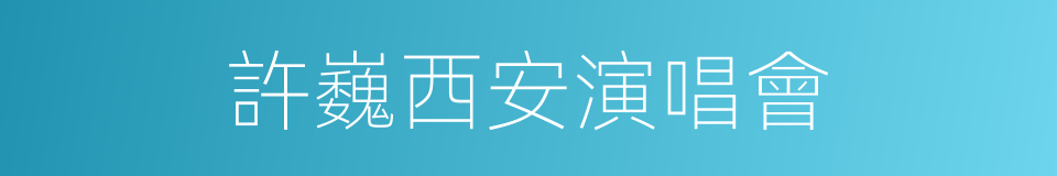 許巍西安演唱會的同義詞