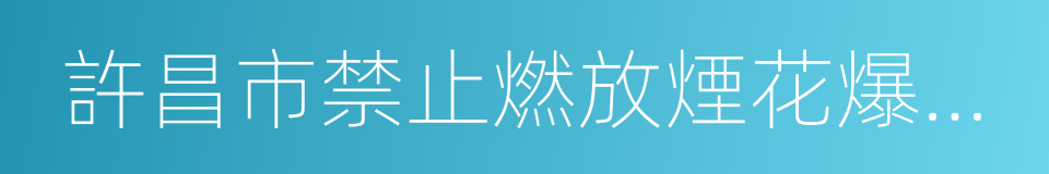許昌市禁止燃放煙花爆竹管理辦法的同義詞
